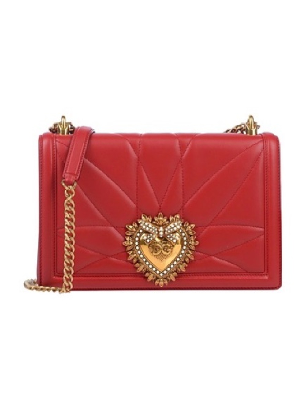 Dolce & Gabbana Red Devotion Quilted Leather Shoulder Bag Medium